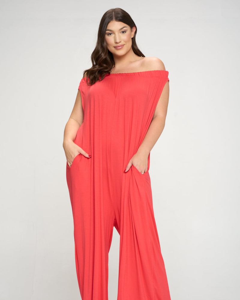 Coral jumpsuit plus size 2025